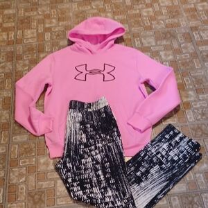 Under Armour Vibrant Pink Hoodie with Monochrome Leggings Katherine Barclay